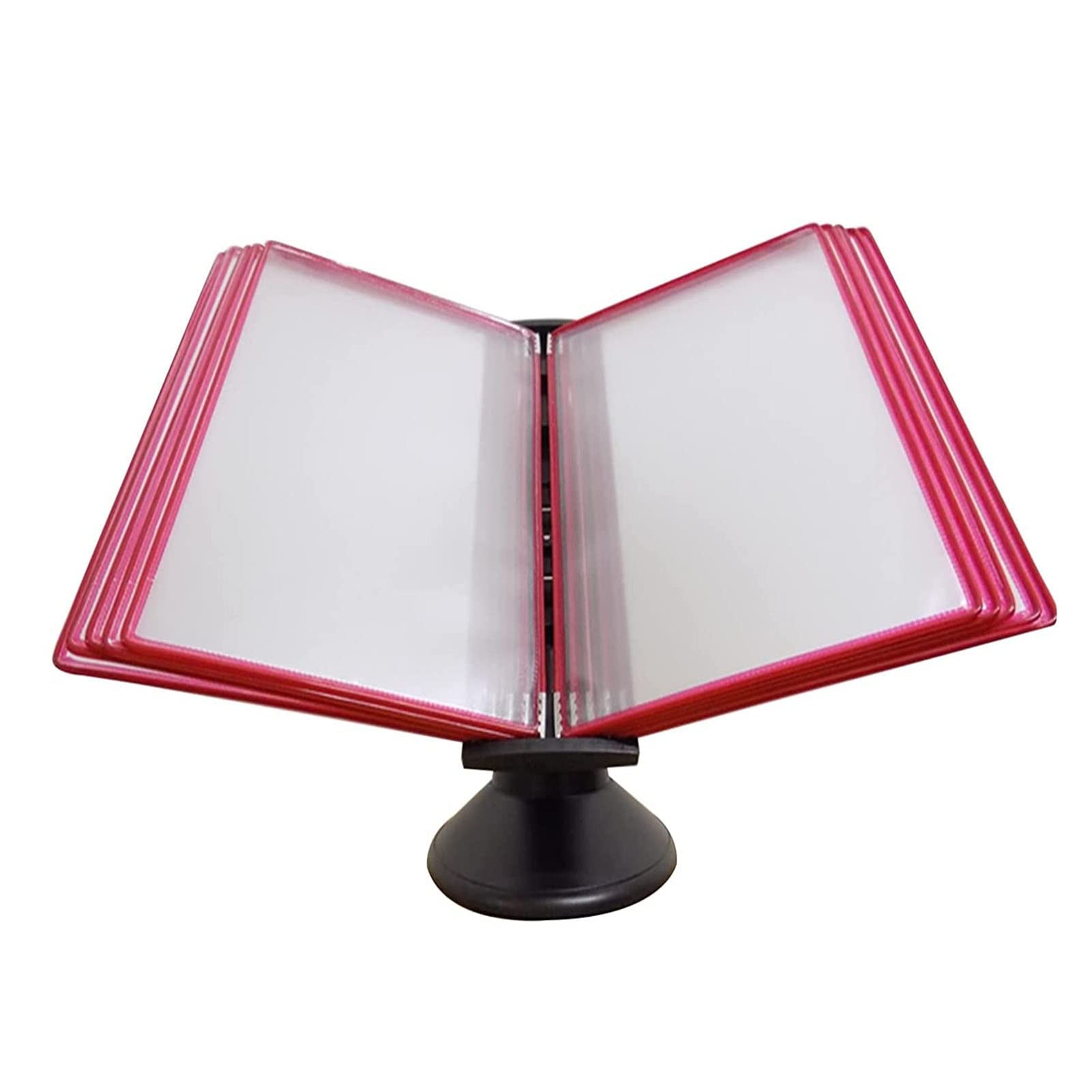 OLSKFUH File Organizer For Desk - Catalog Display Rack, Desktop Reference System, 360° Rotary Desktop Document Holder Stand, 10 Page Double-Sided Panels, Letter-Size, For Display,B-10 pages