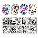 Square Leopard Nail Stamping Plates Animal Patterns Stencil Tools Stainless Steel Nail Art Stamp Des