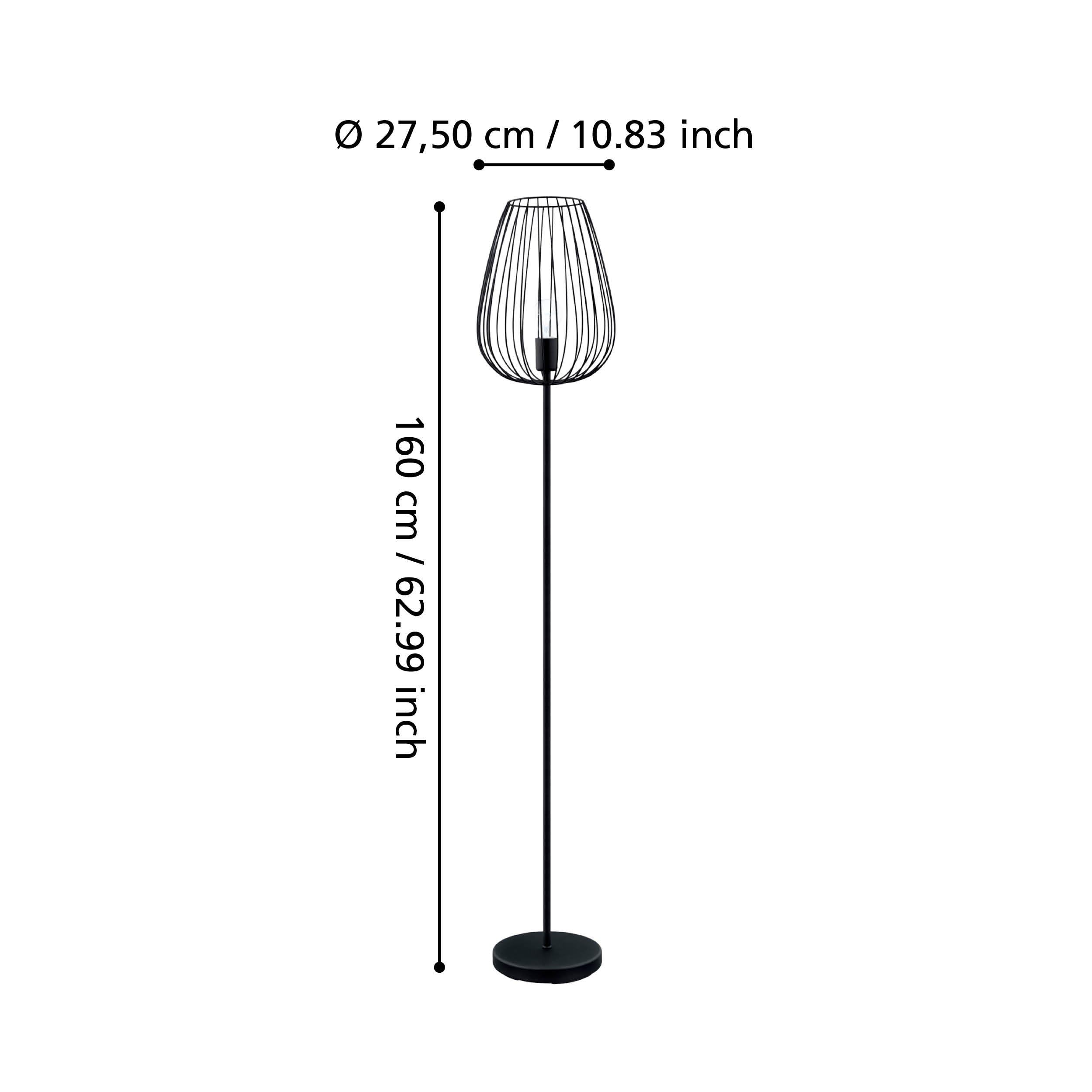 EGLO Lampa podłogowa NEWTOWN, 1-ogniskowa lampa podłogowa w stylu vintage