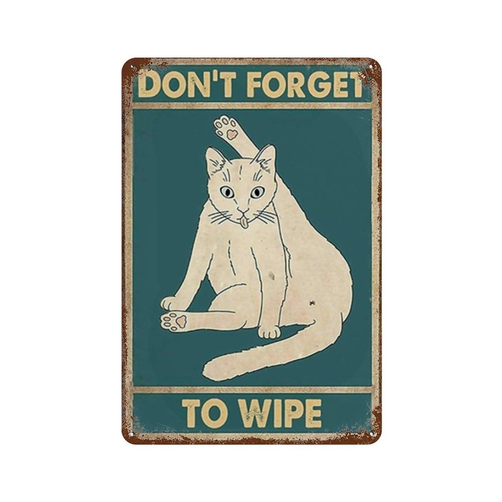 YHGERTKU Retro Funny Retro Cat Wall Art Retro Iron Vintage Metal Tin Sign Poster Modern Decor for Living Rooms Gift 30x20cm
