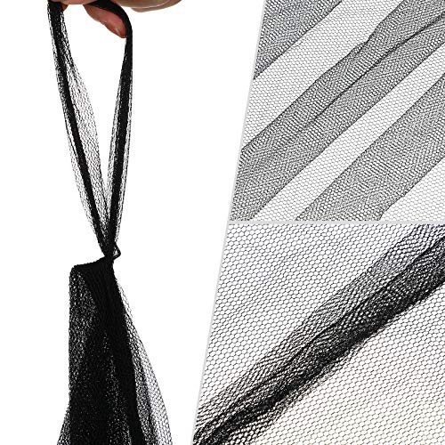 4 Corner Post Mosquito Net Canopy Bed Curtains Large Mosquito Netting Bedroom Princess Decoration Canopy Curtains With 4 Pieces Tassel Hanging Pendants For Full Queen King Size Bed (Black) #TOP6