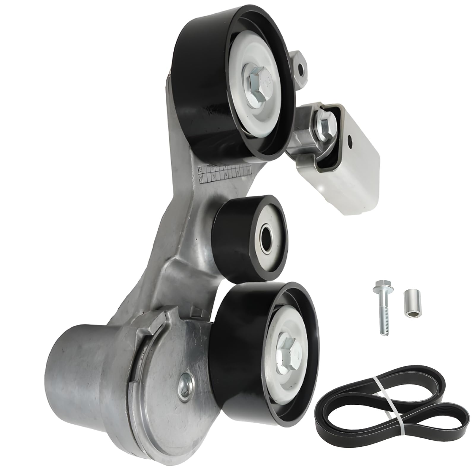 Photo 1 of 12663047 Drive Belt Tensioner Assembly with Pulley & Serpentine Belt Compatible with 2007-2016 Chevrolet Malibu/Impala 2.4L, Saturn Aura/Vue 2.4L, Buick LaCrosse/Regal 2.4L OE# 12650244 12655192
