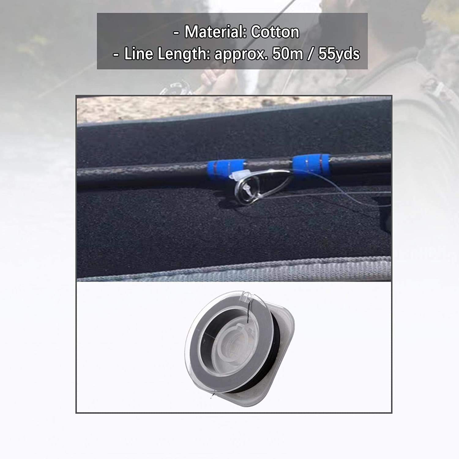 50m Rod Building Wrapping Whipping Thread (Black)