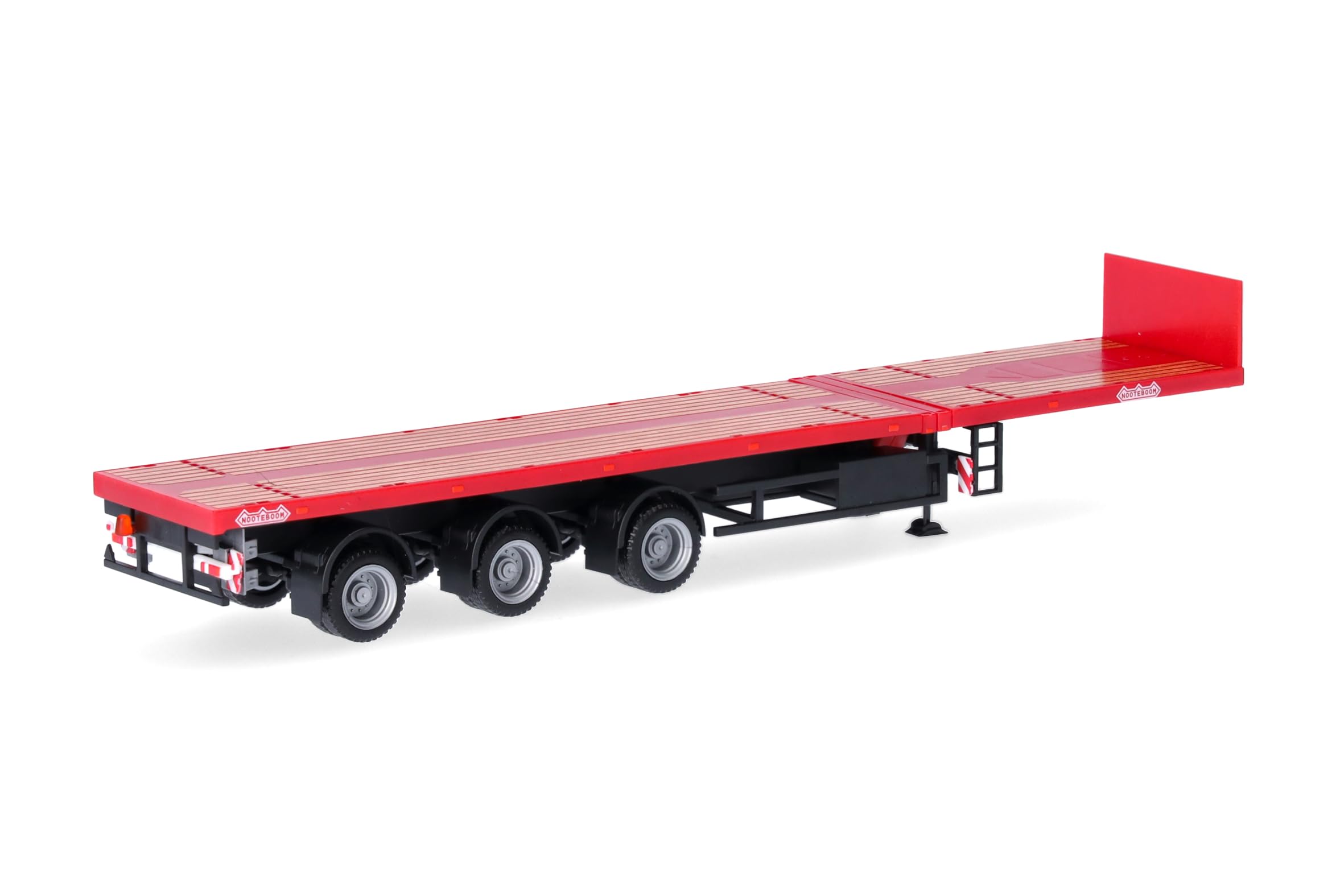 Herpa Zubehör Nooteboom Teletrailer 3achs, rot im Maßstab 1:87, Miniatur Modell, Kunststoff