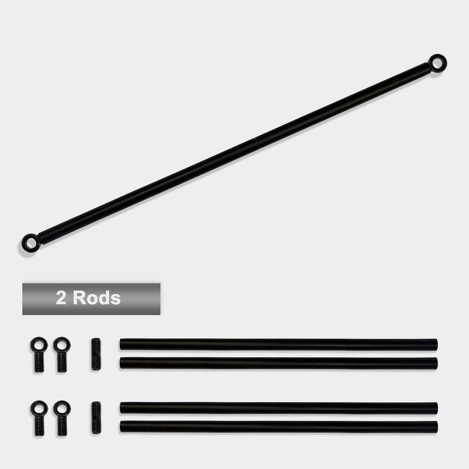 Alion Home Heavy Duty Weighted Metal Pergola Rods with Eye Loops for Pergola Covers, Patio Canopy Covers, Sun Shade Panels, Curtains, Drapes - Various Lengths(Patent No.: US D1,053,597 S.) (2 FT)