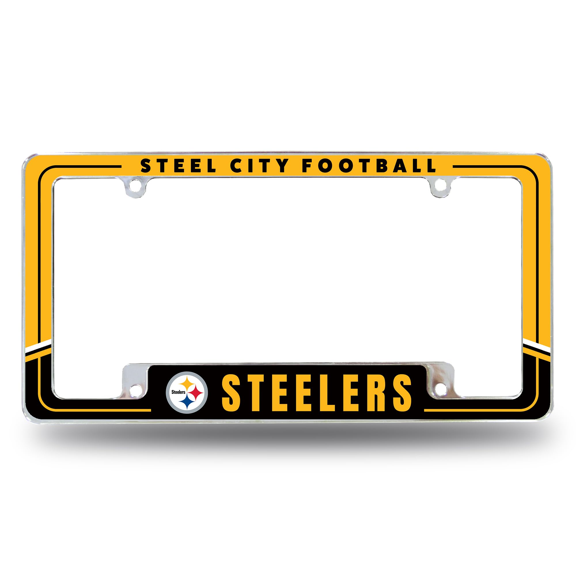 Rico Industries NFL Football Pittsburgh Steelers Two-Tone 12" x 6" - auto accessories | Mubboo