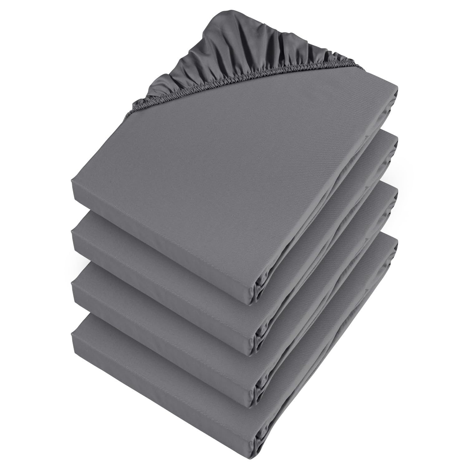 Aspire Homeware Super King Fitted Sheet 4 Pack 25 Cm Deep Pocket Grey Bed Sheets Hotel Quality - Soft & Breathable Fitted Bedsheet Shrinkage and Fade Resistant Bottom Sheet
