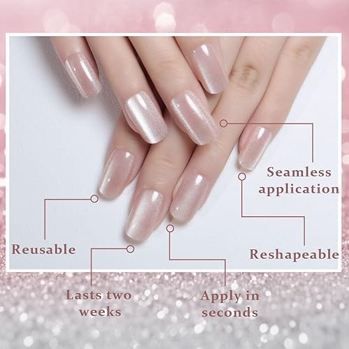 Vista 130 de evpct-Kit de 2 piezas de polvo metálico dorado y plateado con efecto espejo cromado para uñas; pigmento de uñas holográfico iridiscente camaleónico