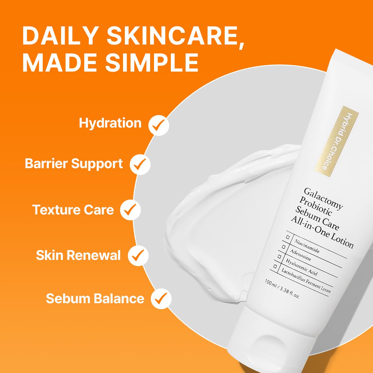 Hybrid Dr.Choice Galactomy Probiotic Sebum Care All-in-One Lotion Galactomyces Tranexamate PDRN hyaluronic acid
