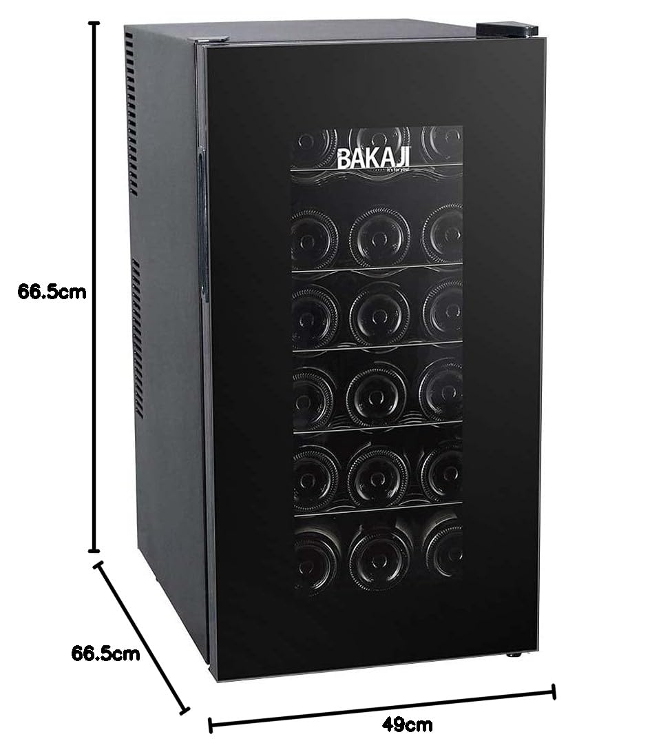Bakaji Cantina Refrigerante Bottiglie di Vino Cantinetta Frigo Elettrica con 18 Porta Bottiglie 52 Lt Potenza 70 W Doppia Temperatura Regolabile (52 Litri)