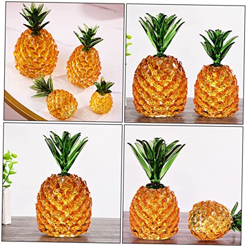 Abaodam 1Pc Crystal Pineapple Food Decor Cake Decorations Artificiales Para Showcase Decor Crystal Feng Shui Pineapple Ornament Photography Props Desktop Cartoon Decor Car #TOP2