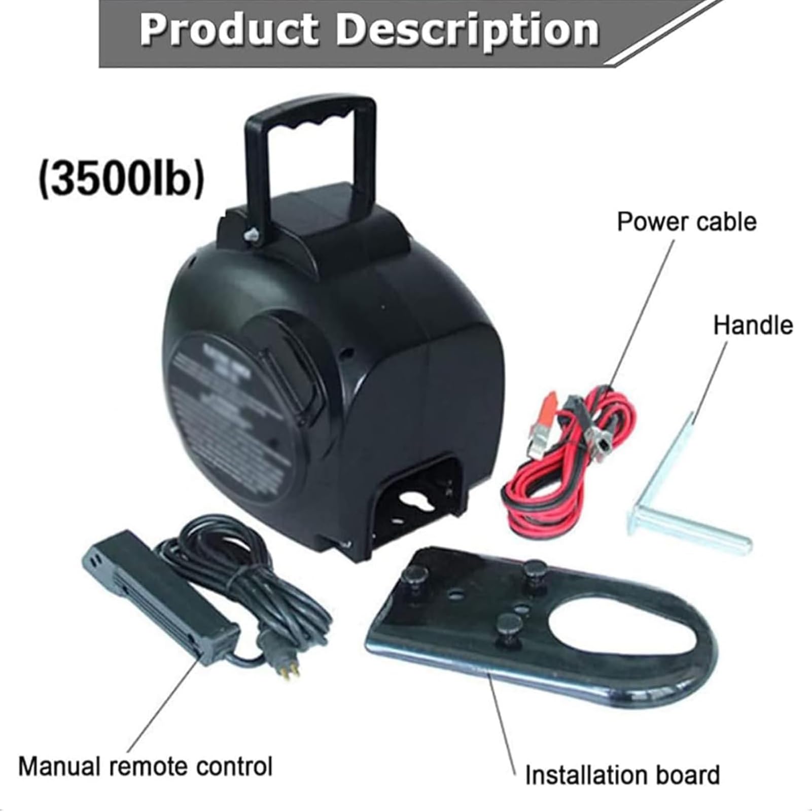 Kit salpa ancora for acqua salata marina 3500 libbre telecomando manuale