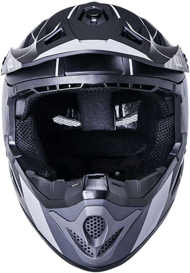Kali Protectives Zoka Full Face Cycling Helmet - Stripe Matte Black/Grey Small - Mountain Bike & BMX Protection