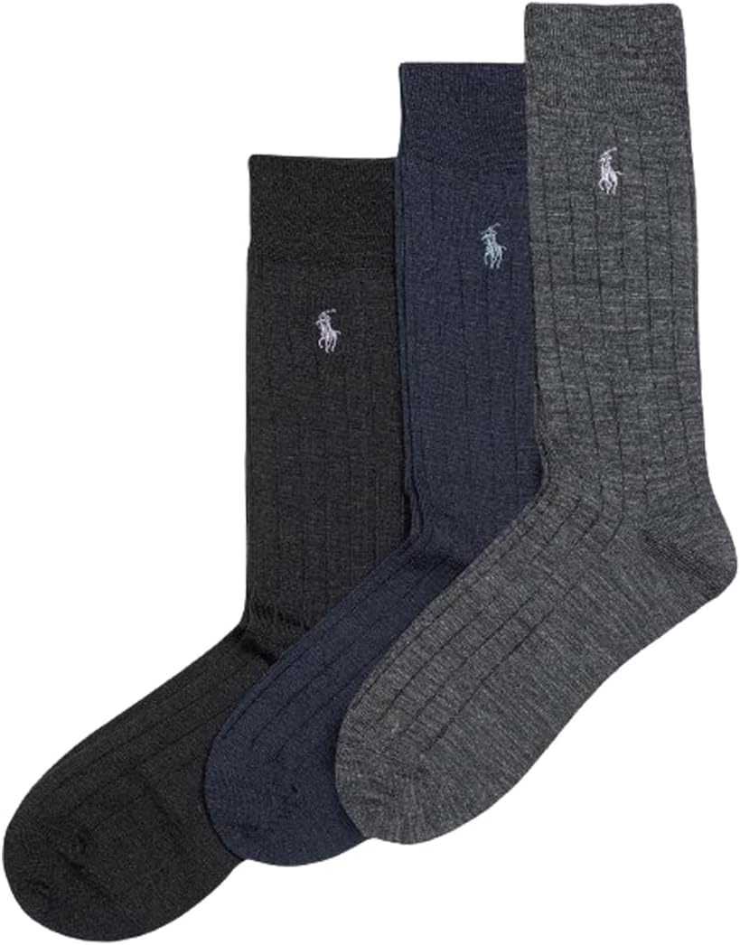 限定！[ポロ ラルフローレン] メンズ ビジネス カジュアル ソックス 3足セット 男性用 靴下 MERINO WOOL 8082PK [