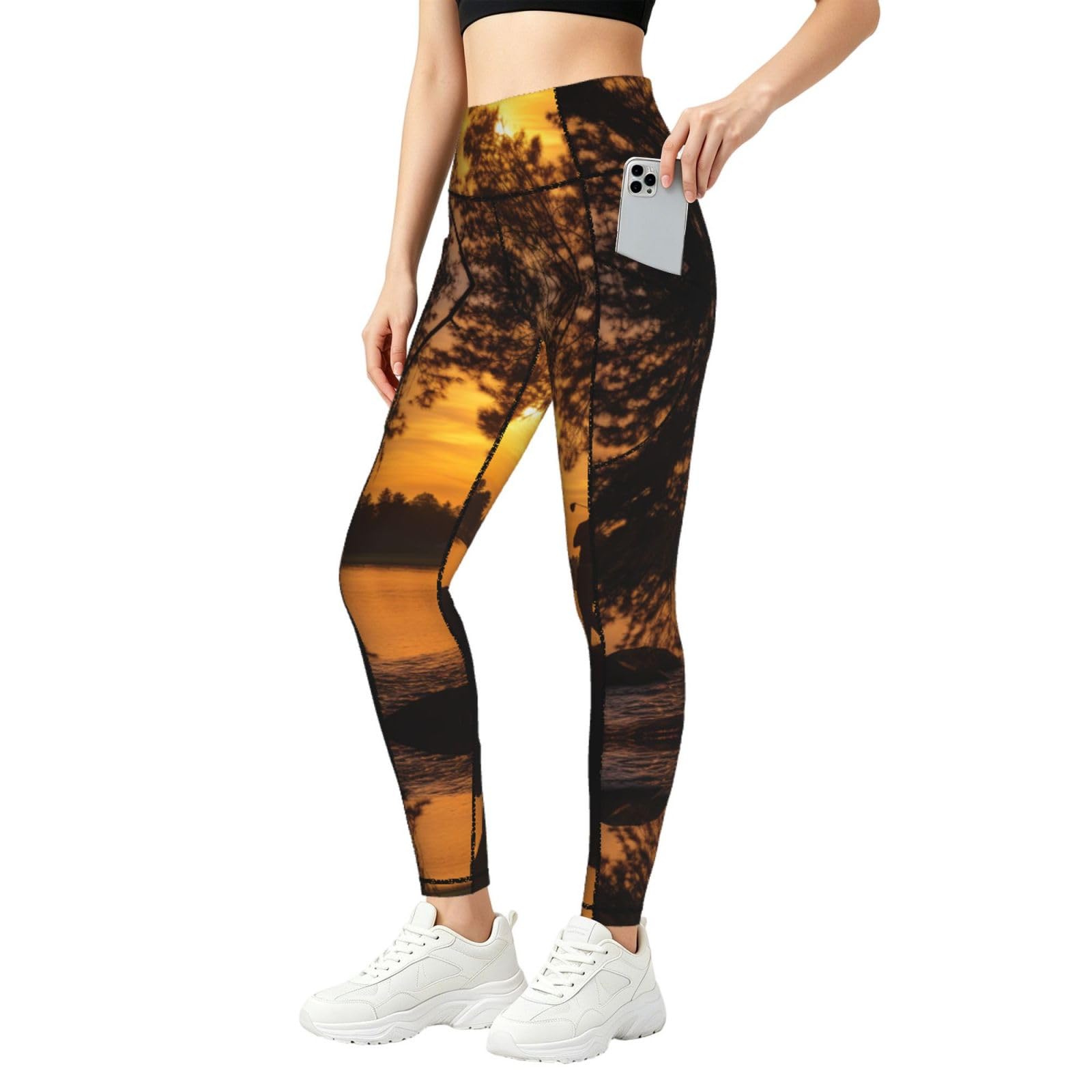 Ropa para clima premium: leggings de golf con estampado artístico 8