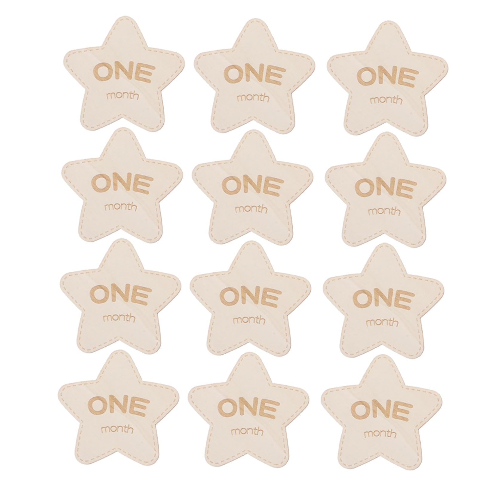 12 Piezas Tarjetas para Bebés de Madera de Discos Doble Cara para Recién Nacidos Accesorios de Fotografía Crecimiento Reversible