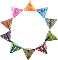 Vista 1 de SmartDealsPro Paquete de 10 dados poliédricos multicolor D4 D6 D8 D10 D12 para juegos de mesa Dungeons and Dragons DND RPG MTG (doble color, D4)