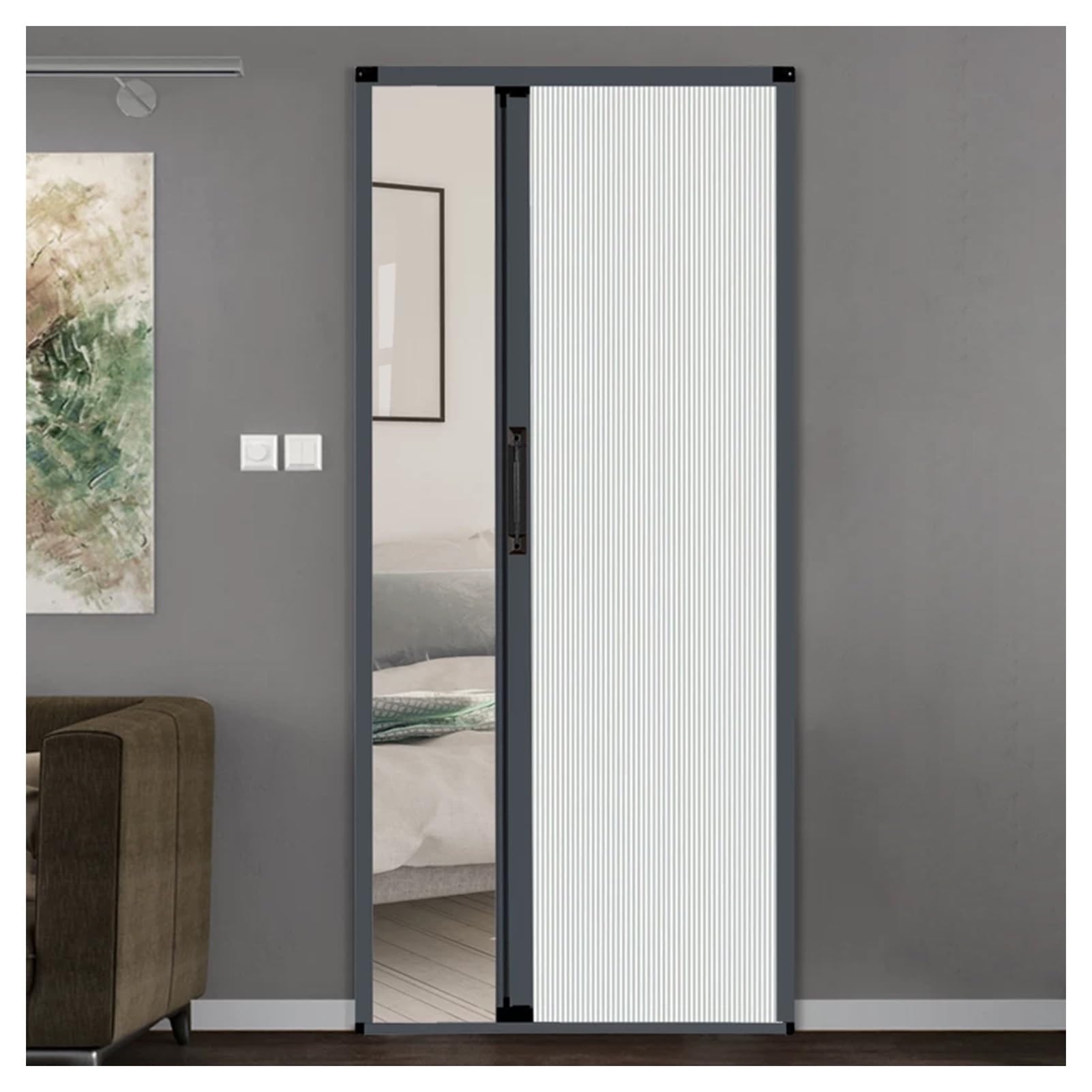 Hpfhsj White Honeycomb Folding Door Noise Reduce Accordion Doors，With Aluminum Frame And Cellular Fabric，For Bedroom