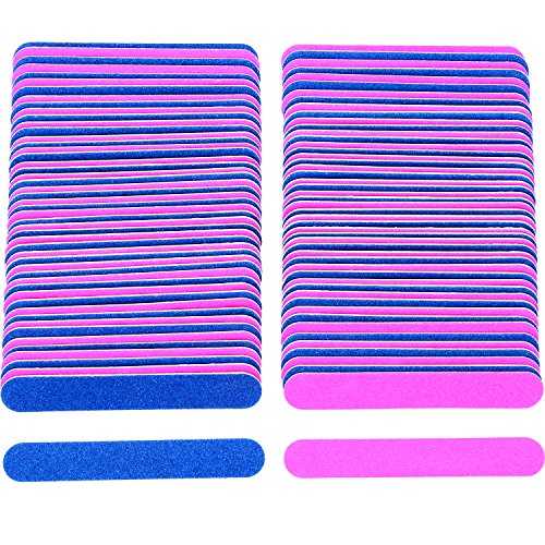 100 Pieces Emery Boards for Nails Disposable Nail Files Double Sided Manicure Tools (3 Inch)