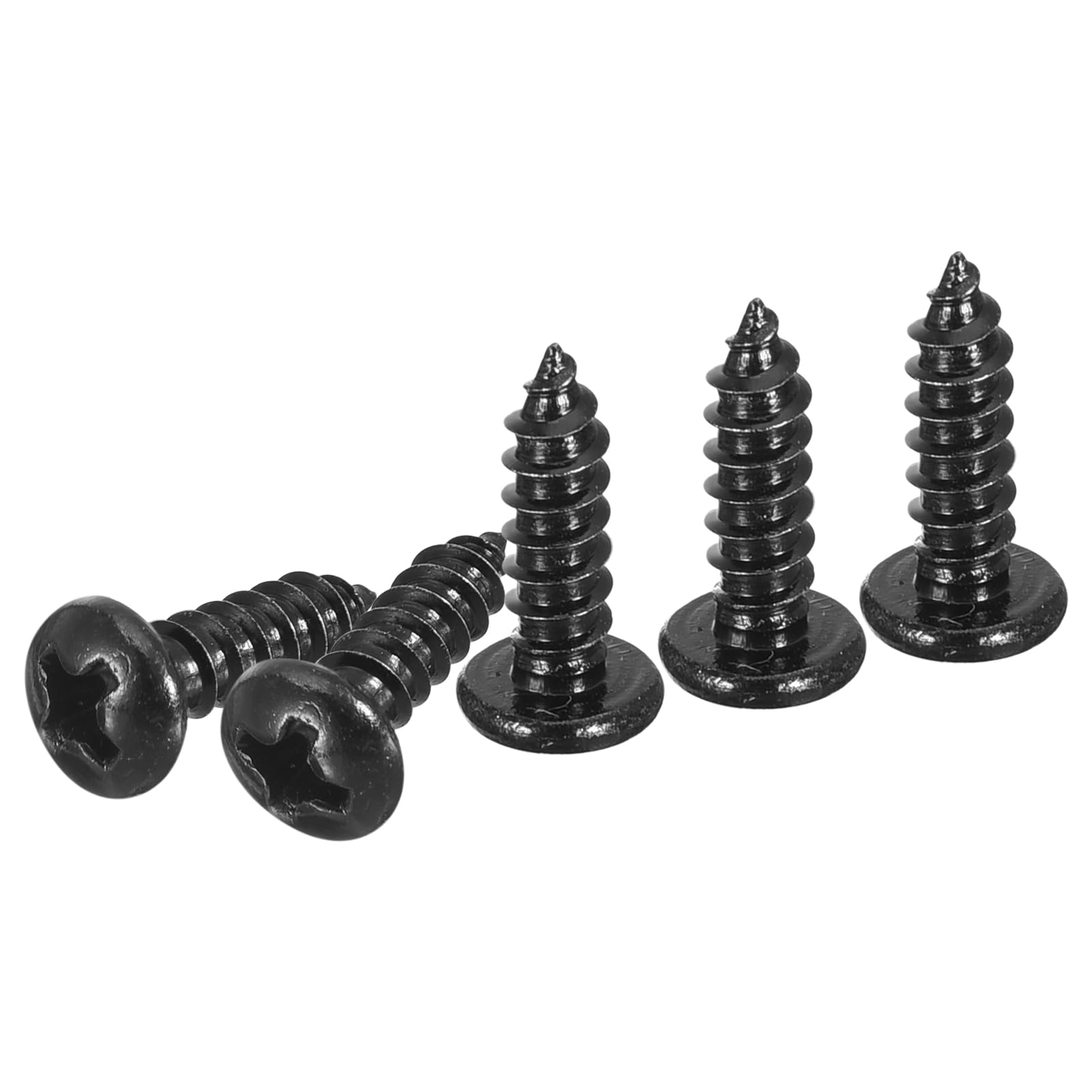 DTGN #6x1/2 Black Screws - 50Pack - 304 Stainless Steel Pan Head Phillips Sheet Metal Screw Self-Tapping Screw Wood Screws
