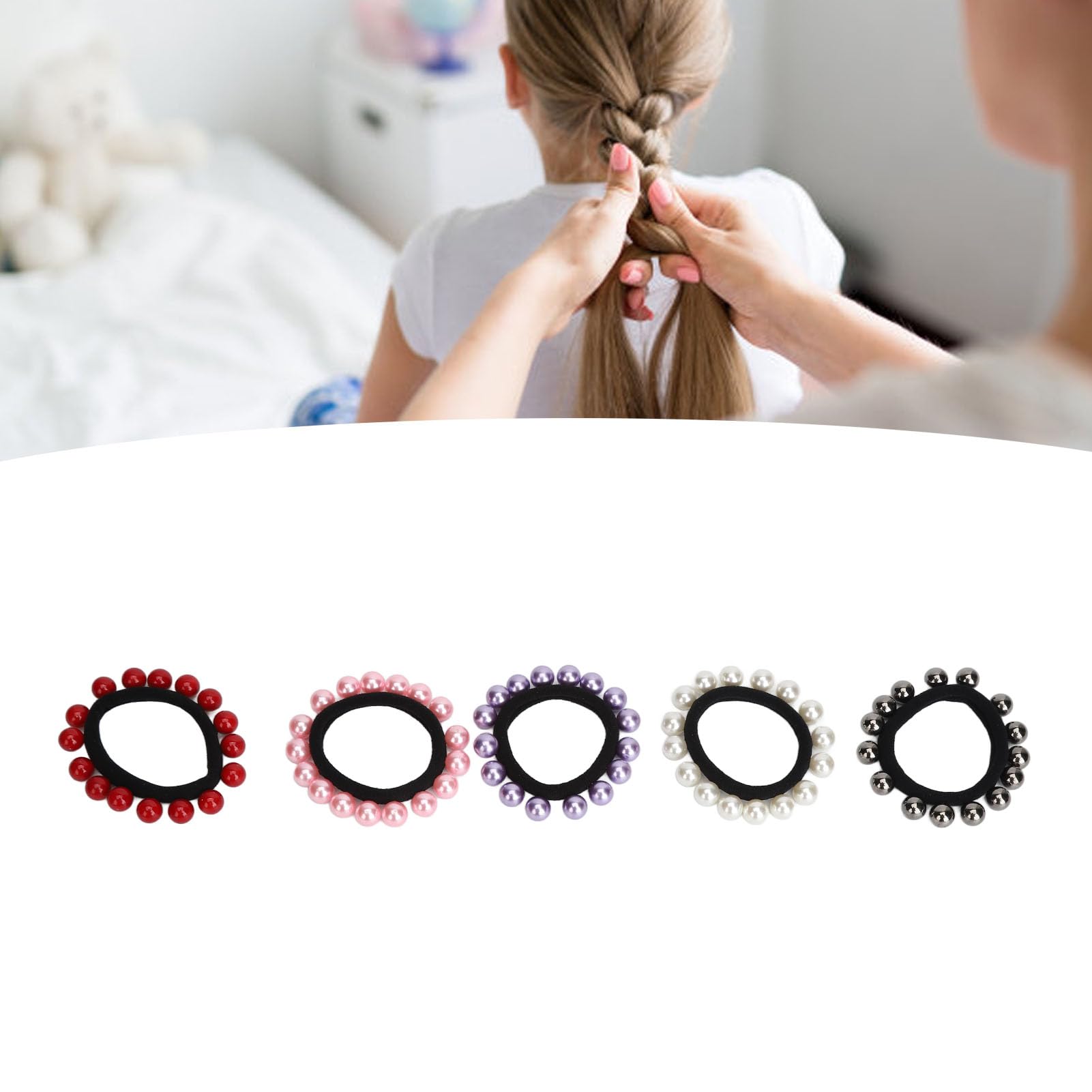 Artificial Pearl Headband, Pearl Hair Ties - Image 4