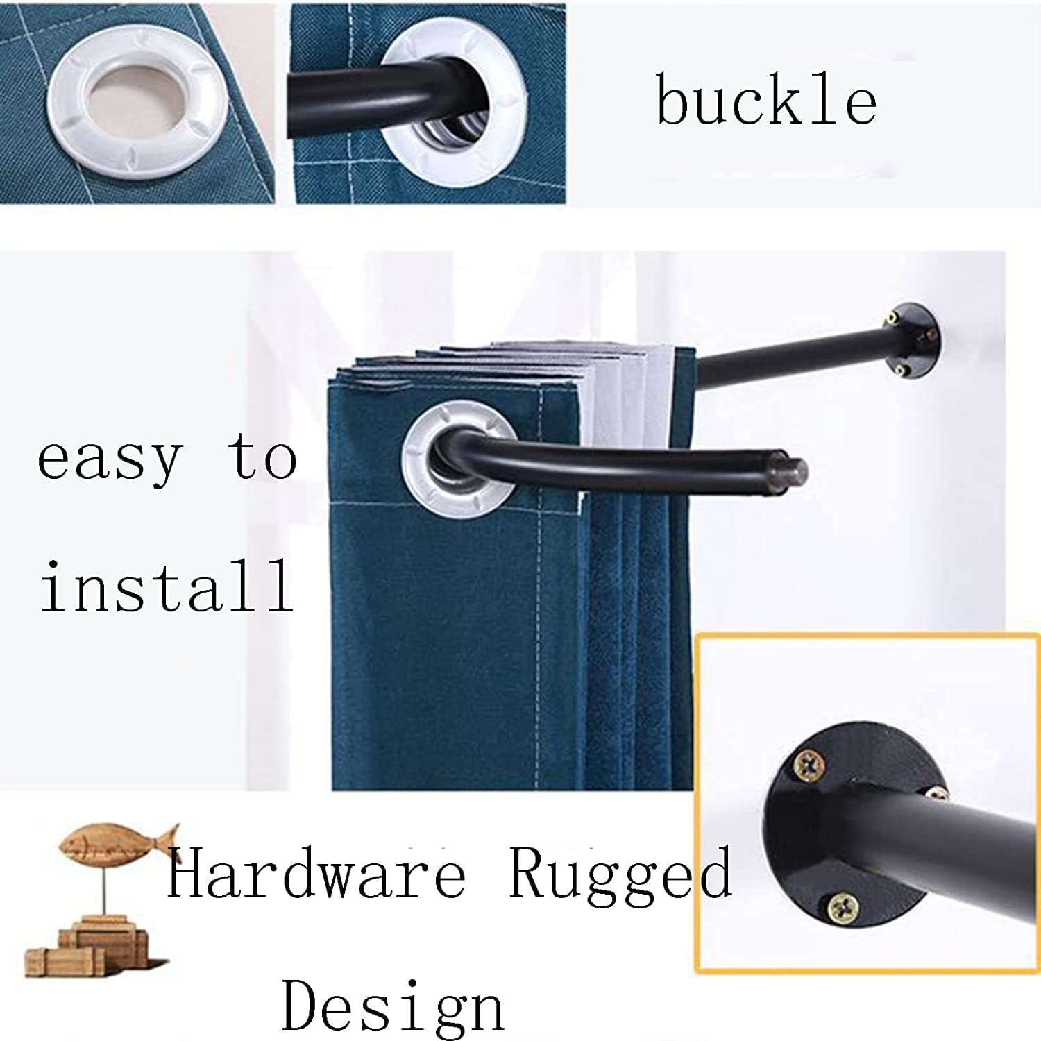 Portable Dressing Room U-Corner Wall Hanging Fitting Room Free-Standing Strong Load- Bearing Changing Room Dormitories Bedroom