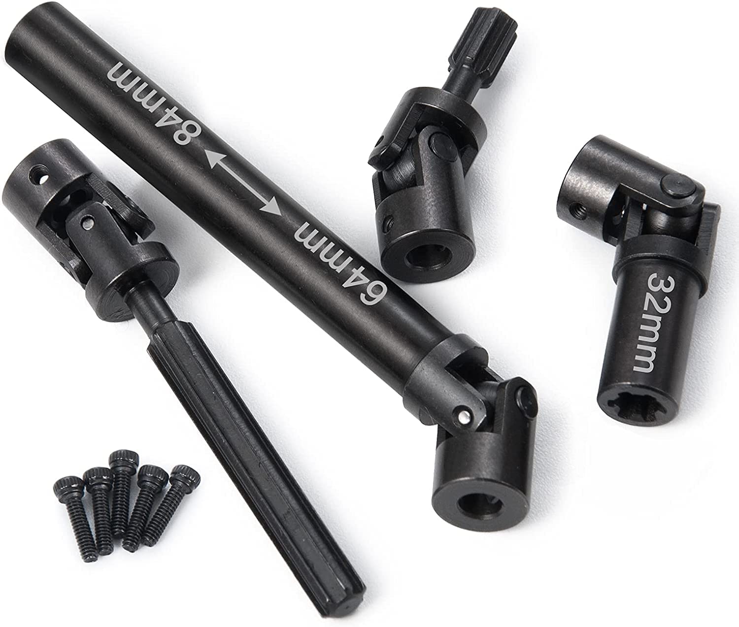 Hsthe Sea 1 Pair Metal Hard Steel Driveshafts Drive Shafts for Axial SCX24 1: 24 Scale RC Car, Black, 69-95 mm (lungo) - Image 4