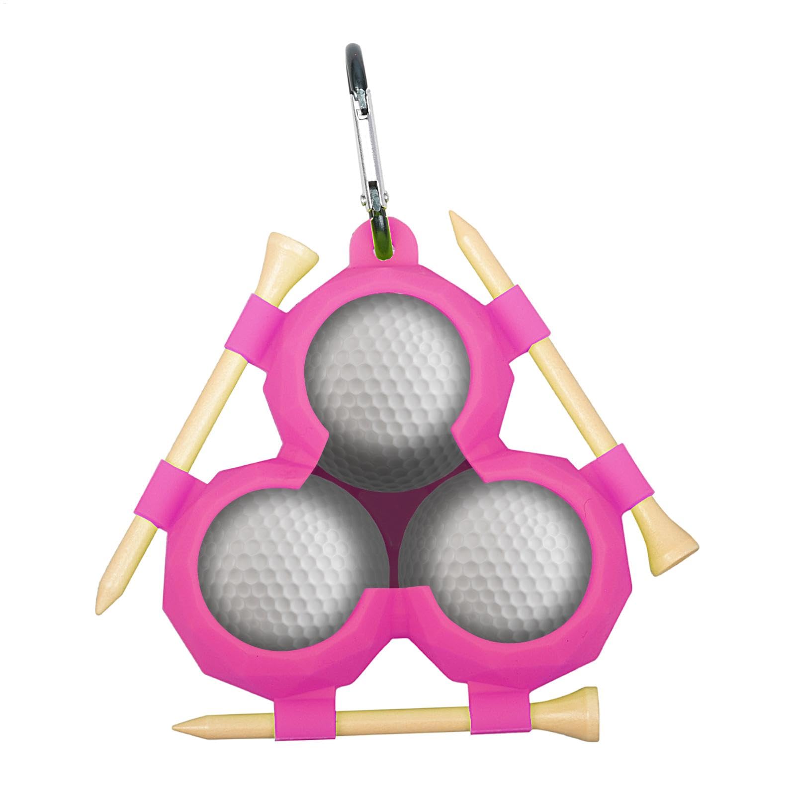 Support pour balles de golf, housse en silicone pour 3 balles, accessoire de golf portable, lilas