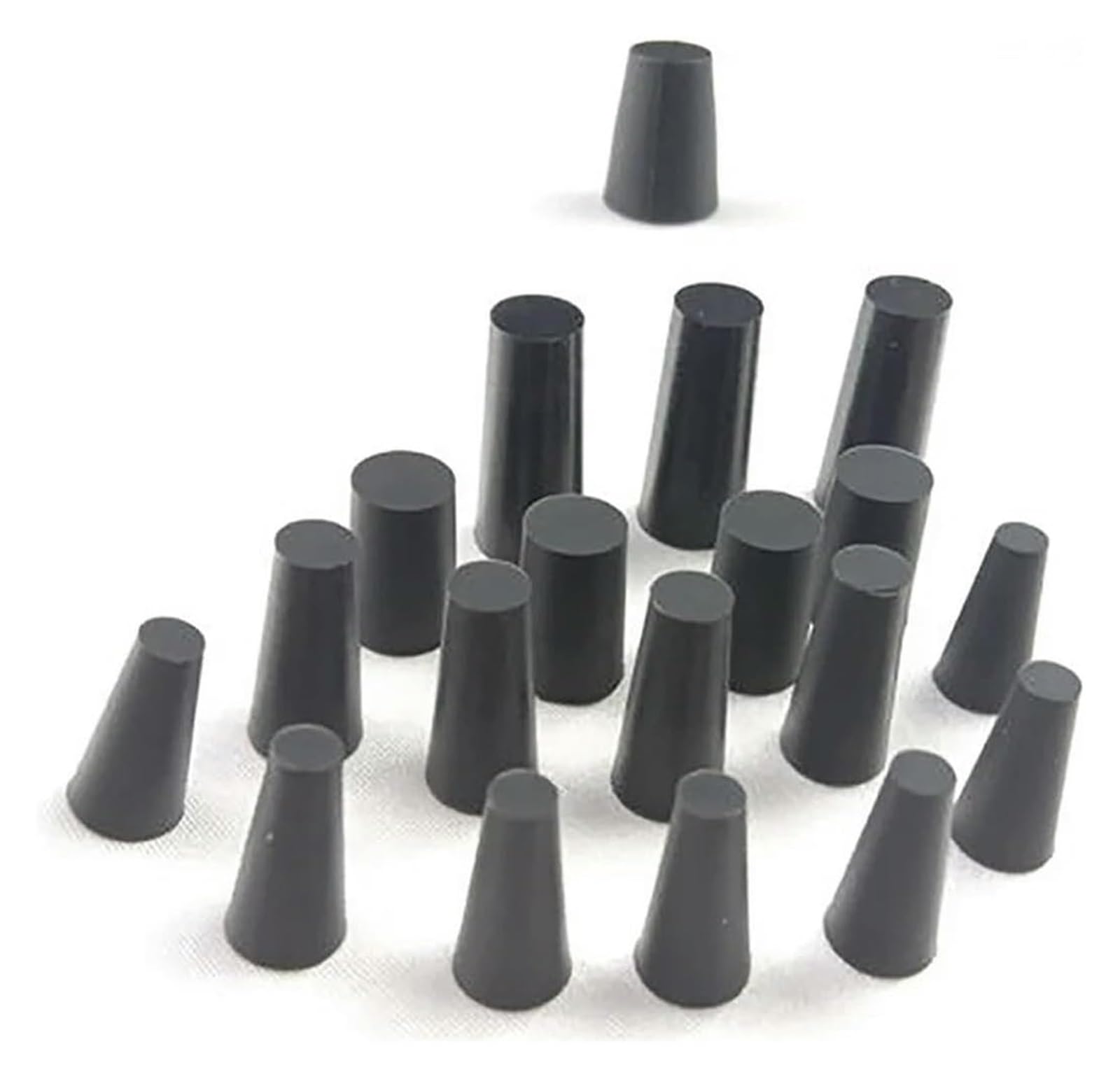 Tapón de goma de silicona, tapón de goma cónico transparente/negro, tapón de silicona de alta temperatura, el tapón de goma cónico para sellar la pintura galvanizada (50 unidades, 16 x 25 x 25 mm