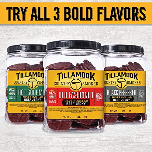 Tillamook Country Smoker Tillamook Real Hardwood Smoked Old Fashioned Silver Dollar Beef Jerky 13.5oz Resealable Jar