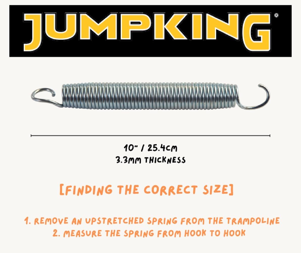 Jumpking Heavy Duty Trampoline Springs 10-inch for Trampolines, Stainless Steel Trampoline Replacement Springs