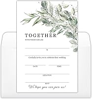 YUEXLL 25 Eucalyptus Greenery Wedding Invitations with White Envelopes - Fill-in Engagement Party Cards, 4x6 Inch Elegant Invites
