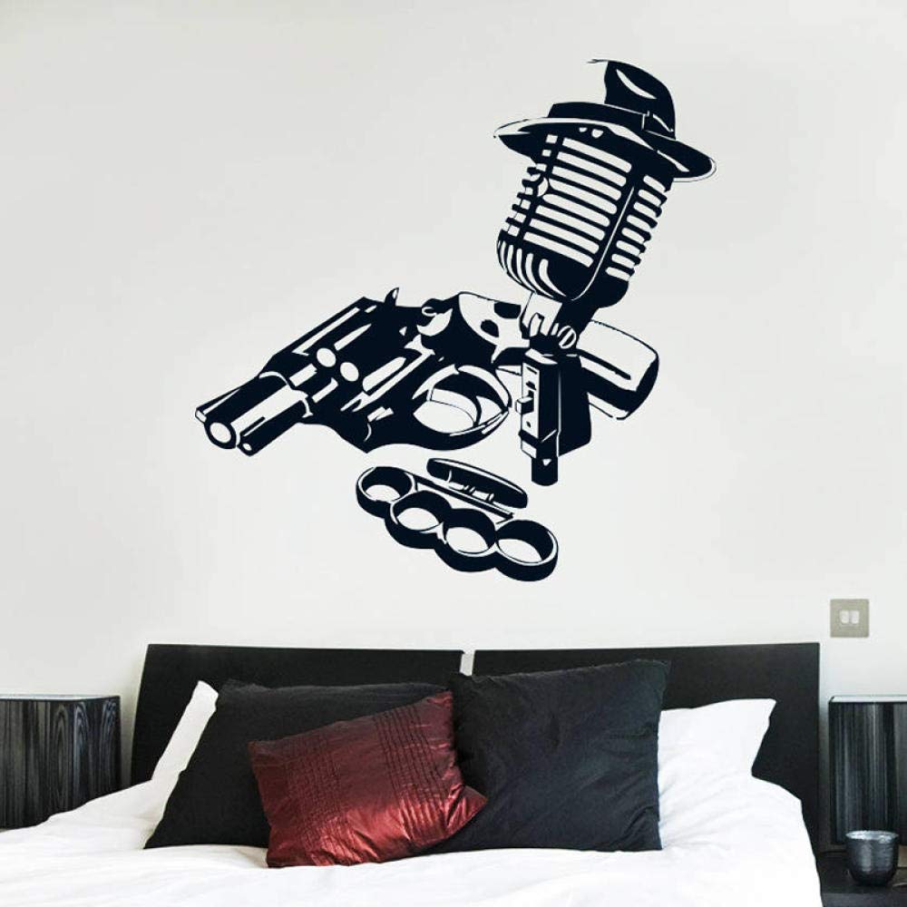 Microphone Knuckles Gun Wall Decal Weapon Hat Movie Vinyl