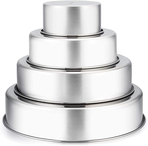 Miniatura 8 de TeamFar Moldes para tartas, molde redondo para hornear de 4689 pulgadas, núcleo de acero inoxidable y revestimiento antiadherente para cumpleaños,