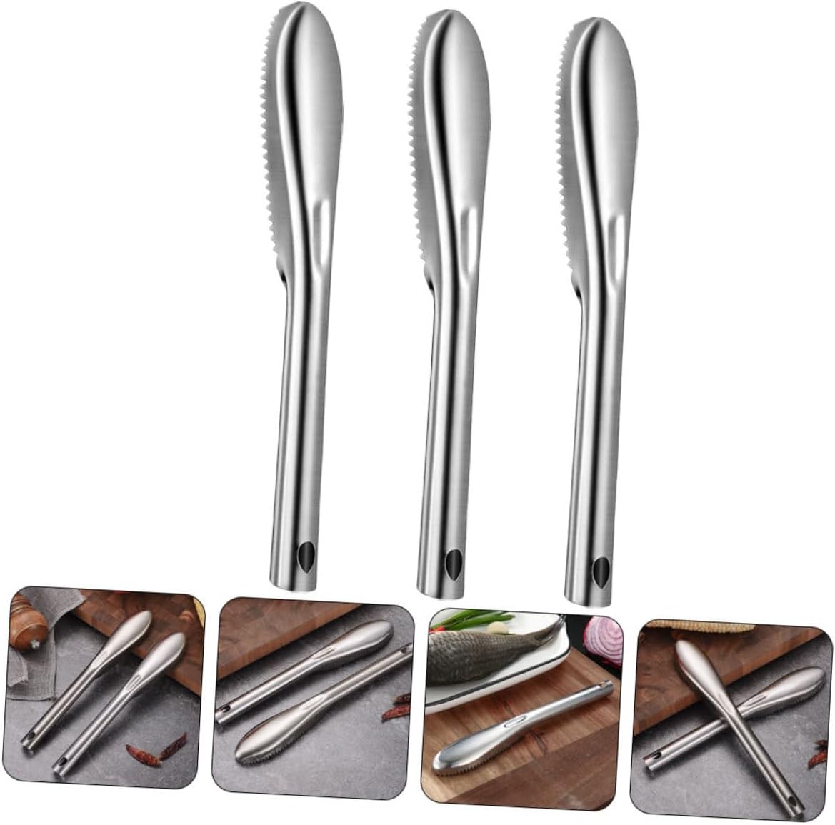 balacoo 8pcs Fish Scale Remover Tool Reusable Stainless Steel Scaler for Easy Fish Scales Removal Kitchen Gadget