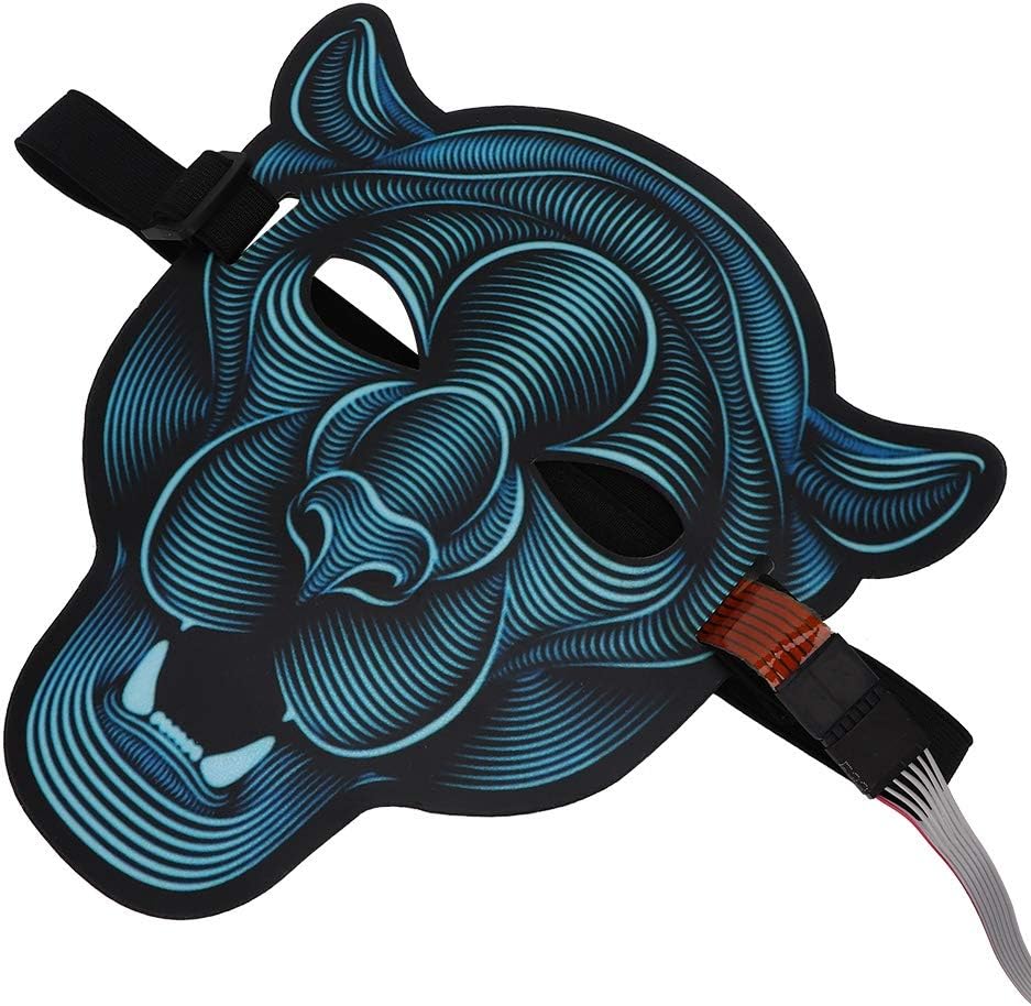 ZJchao Voice Control LED Face Cover Light Up Sound Activated Costume Mask