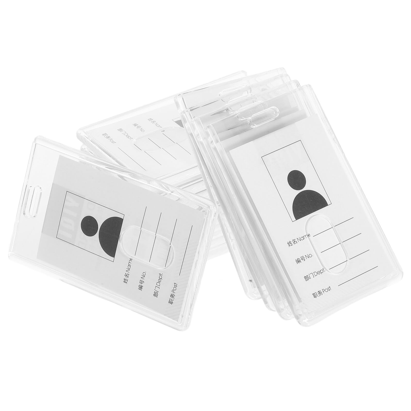 Porta credenciales de oficina y escuela Mikikit, fundas rígidas verticales de alta calidad 8