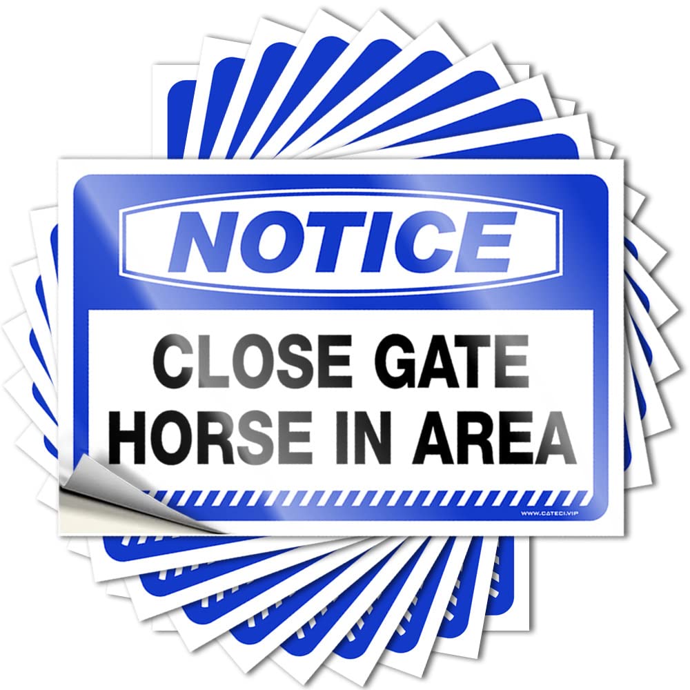Sticker Reading, Gamer Water Notice Close Gate Horse in Area | Cool(6X9CM)