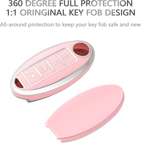 Miniatura 3 de OFFCURVE Funda para llavero con llavero para Nissan Car Key Fob Case Shell Fit para Nissan Altima Maxima Rogue Armada Pathfinder Smart Key