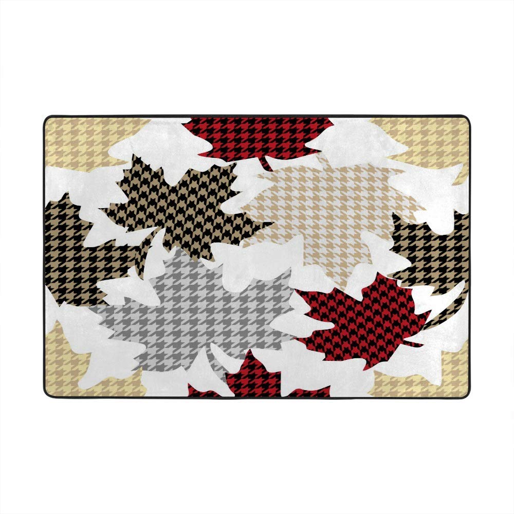 Tapis de sol antidérapant lavable et facile à nettoyer avec motif de feuilles d'érable