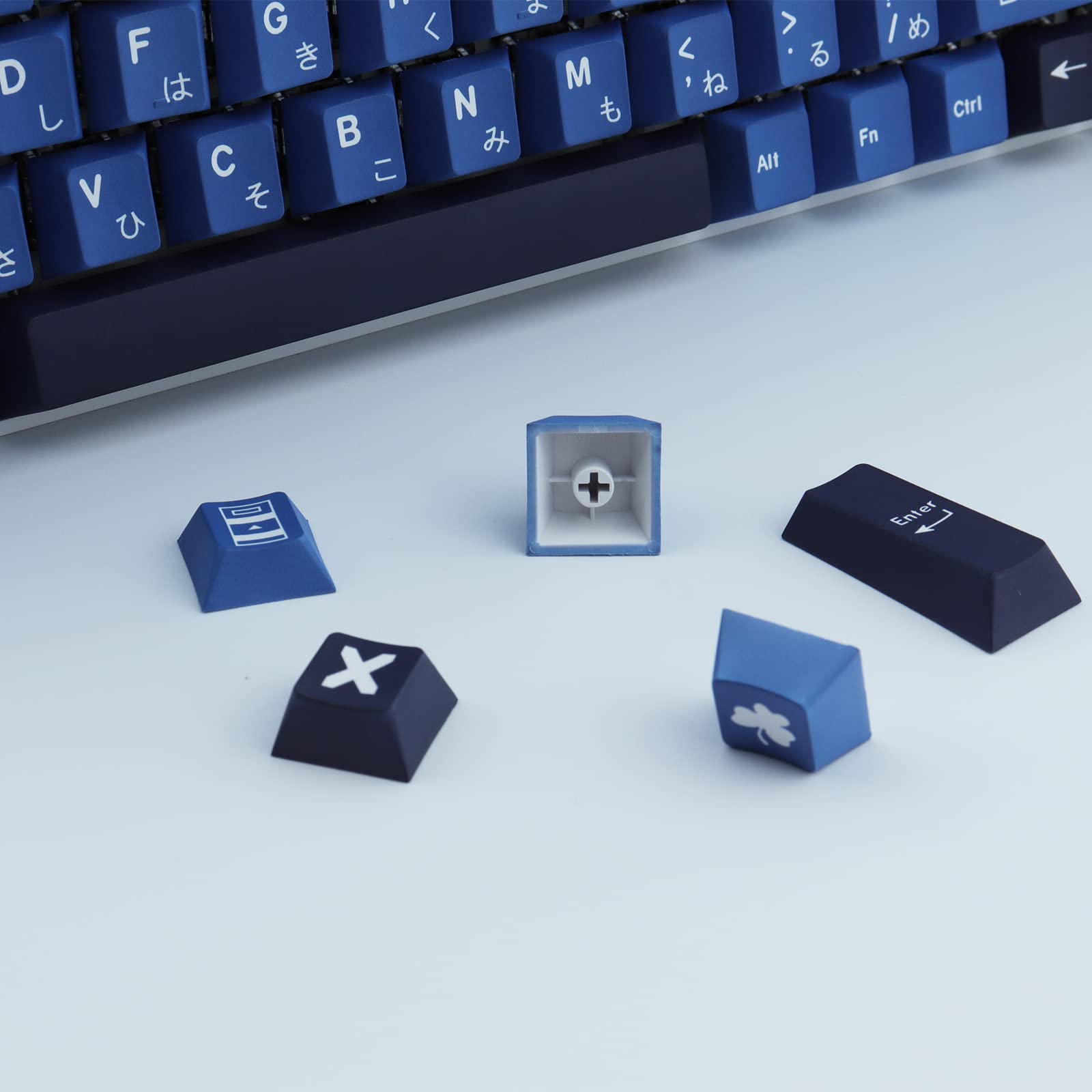 PBT Keycaps, 129 Keycaps DyeSublimation Striker Keycaps Set Cherry