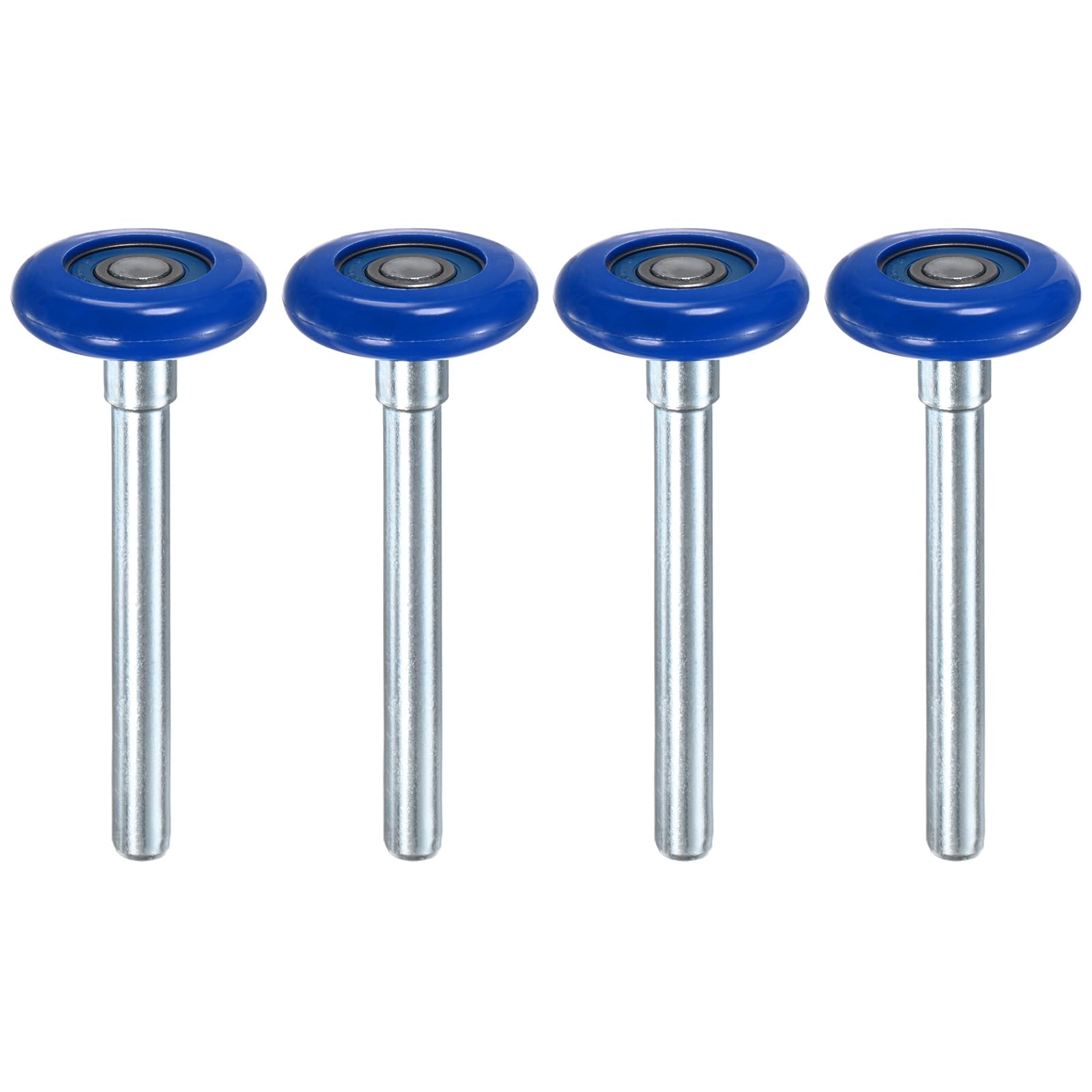 M METERXITY 4-Pack Nylon Garage Door Rollers, 1.8"/ 46mm Quiet Garage Door Wheels 4.72"/ 120mm Stem, High Load 6200zz 8 Balls Sealed Precision Bearing for Garage Doors/Flap Doors [Blue]
