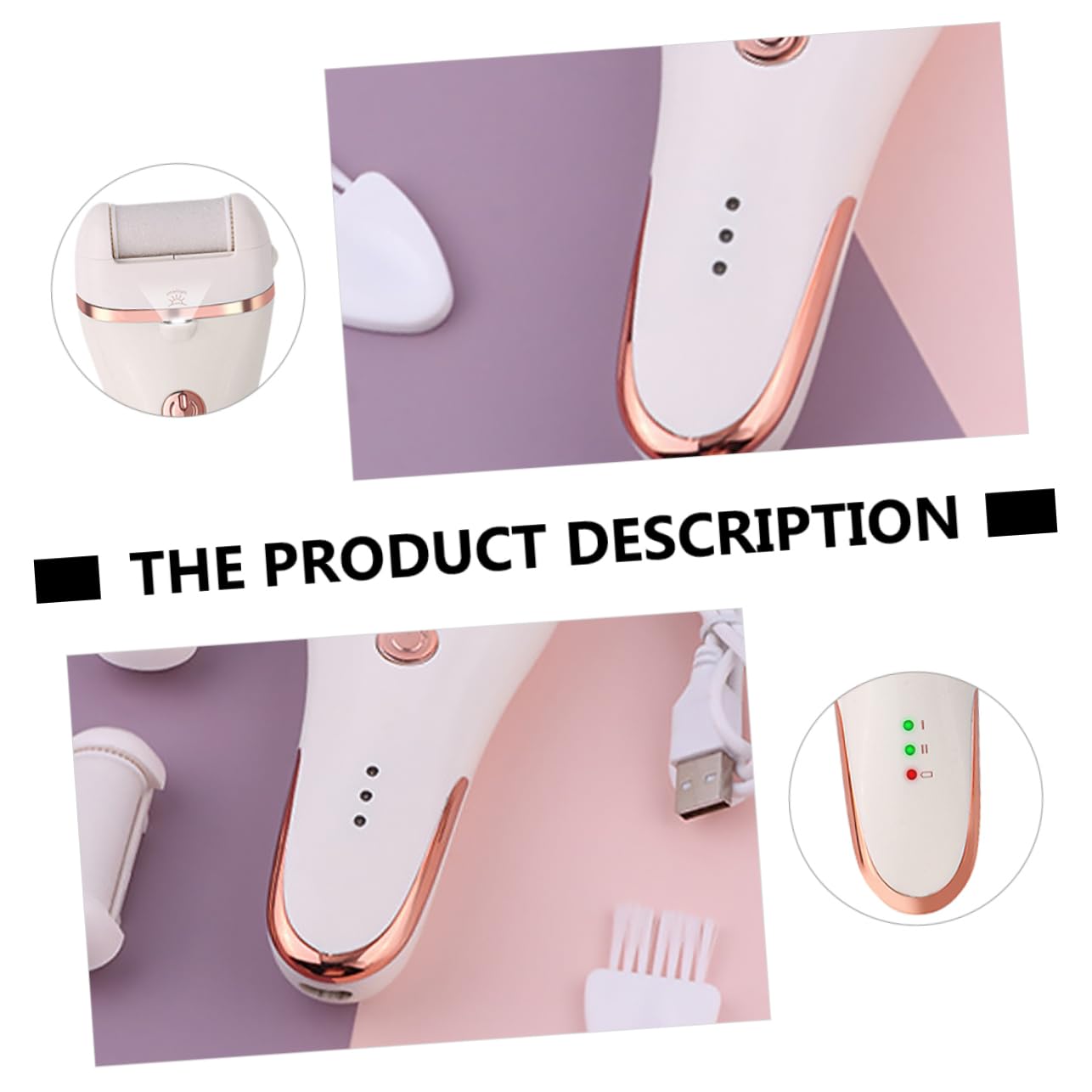 Healvian 1pieza Removedor Eléctrico De Durezas Para Pies Herramienta De Pedicura Portátil y Ergonómica Diseño Elegante y Cómodo Para Hombres y Mujeres
