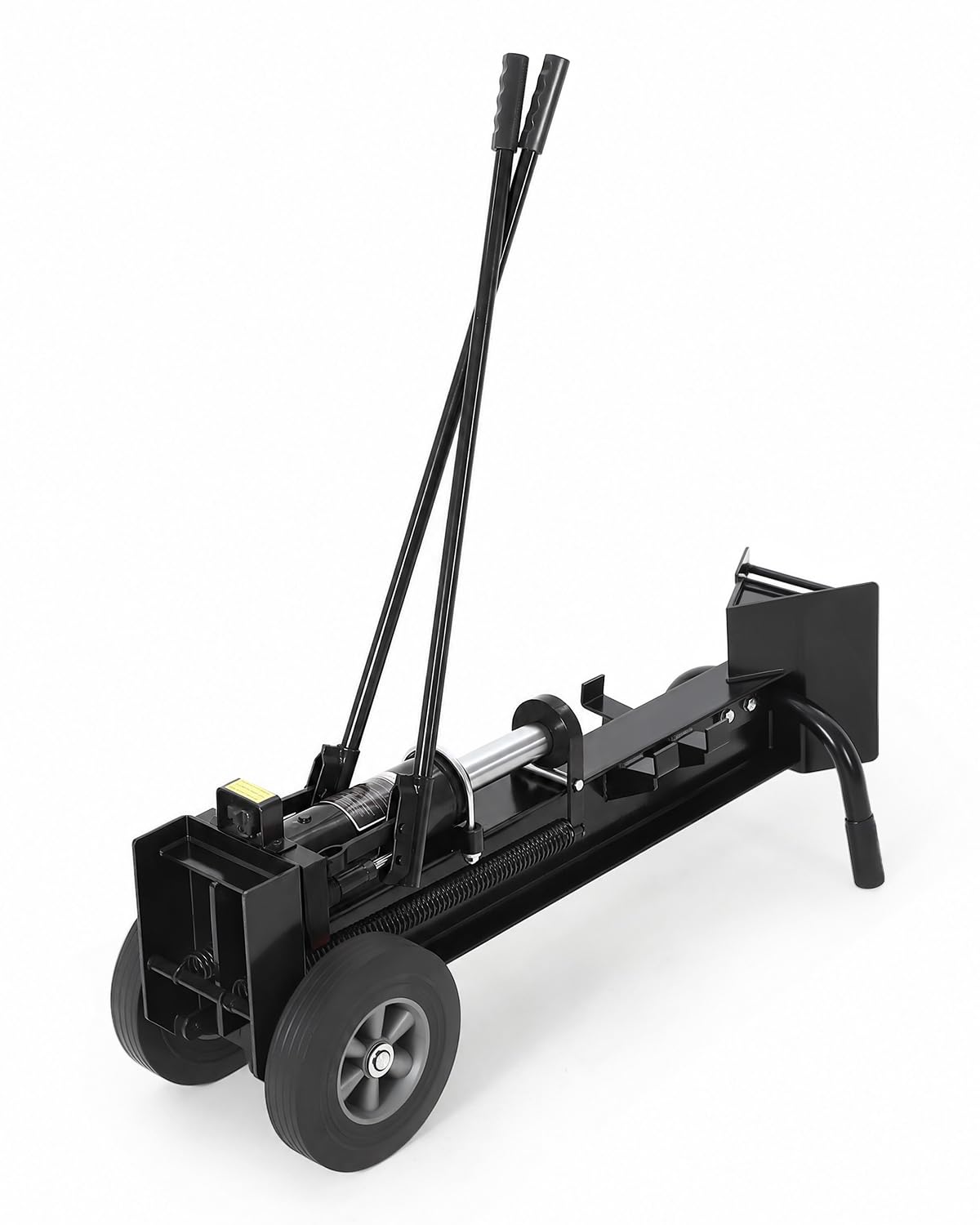12-Ton Manual Hydraulic Log Splitter with Wheels, Dual-Speed Hand Pump