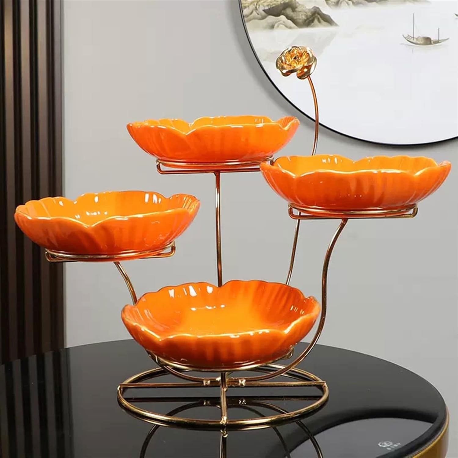 フルーツバスケット フルーツ皿 多層セラミックフルーツボウル ホームリビングルーム レストラン デスクトップ装飾 キャンディボウル