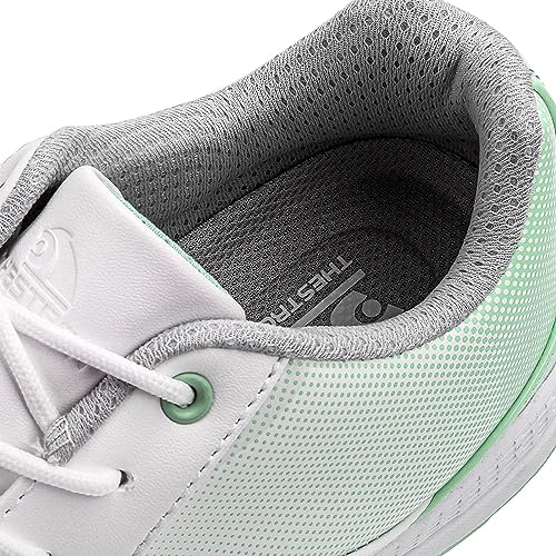 Zapatos de golf impermeables y ligeros NGARY de cuero cómodo para mujer en verde y blanco 4
