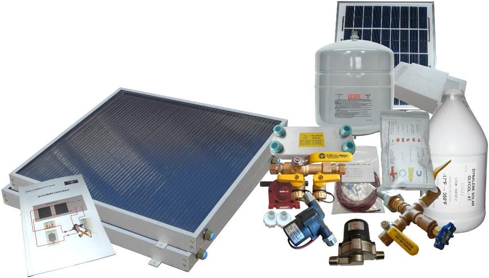 2 Panel Freeze Protected Hybrid Solar Water Heater Kit- Single Row Installation