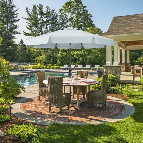 Image of ABCCANOPY 10Ft Outdoor Patio Umbrella Garden Table Umbrella Market Umbrella with Tilt Adjustment and Crank for Garden, Deck, Backyard and Pool, 8 Sturdy Ribs, Ash Gray