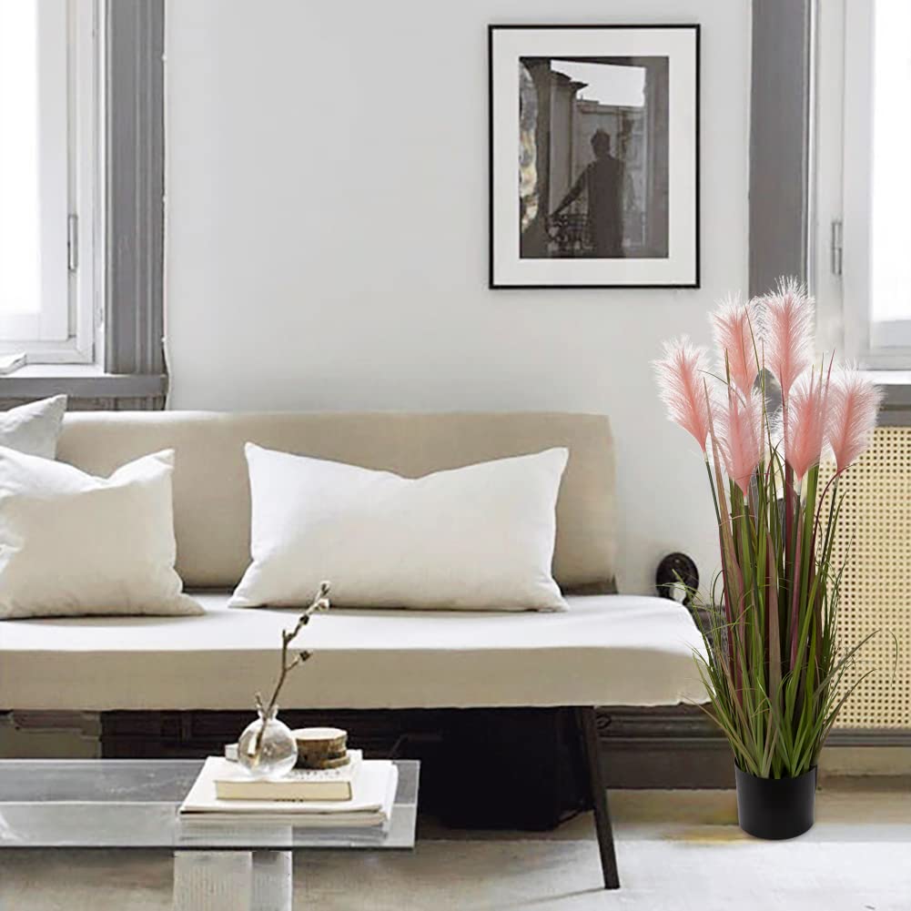 Hierba artificial de Pampas, hierba artificial alta, 100 cm, plantas artificiales grandes, plantas artificiales, hierba alta en maceta, plantas artificiales, hierba solitaria, planta decorativa