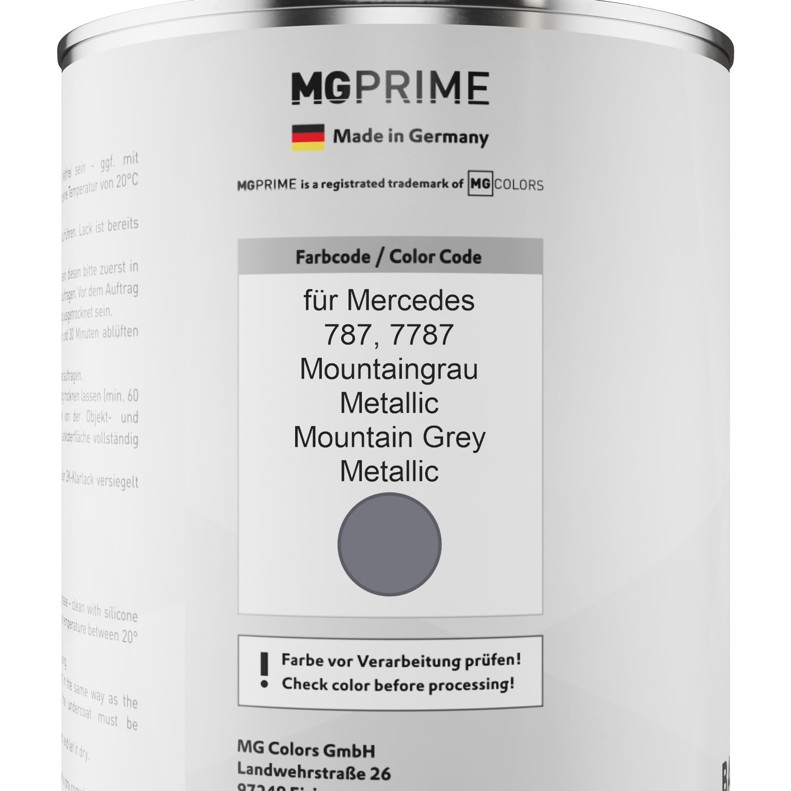 Vernice Spray Per Mercedes Mountaingrau Metallic - Kit Con Base E Trasparente, 400ml - Foto 3